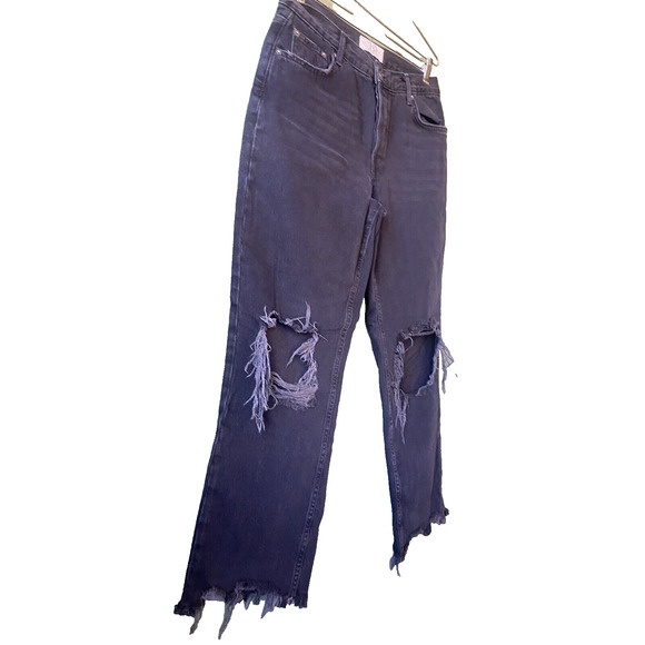 We the Free Jeans Womens Size 28 Black Thrashed Distressed Maggie Denim Pants - Picture 5 of 14